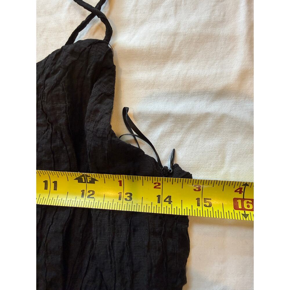ASTR The Label Medium Lyocell Blend Black Textured Midi Dress Whimsycore Resort - Picture 10 of 11